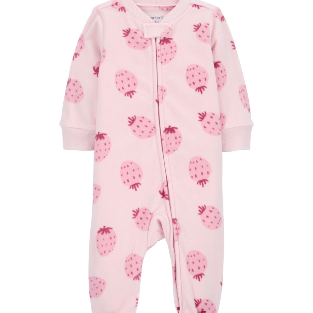 Carter’s Baby Strawberry Fleece Footie Sleep & Play Pajamas